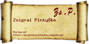 Zsigrai Pintyőke névjegykártya